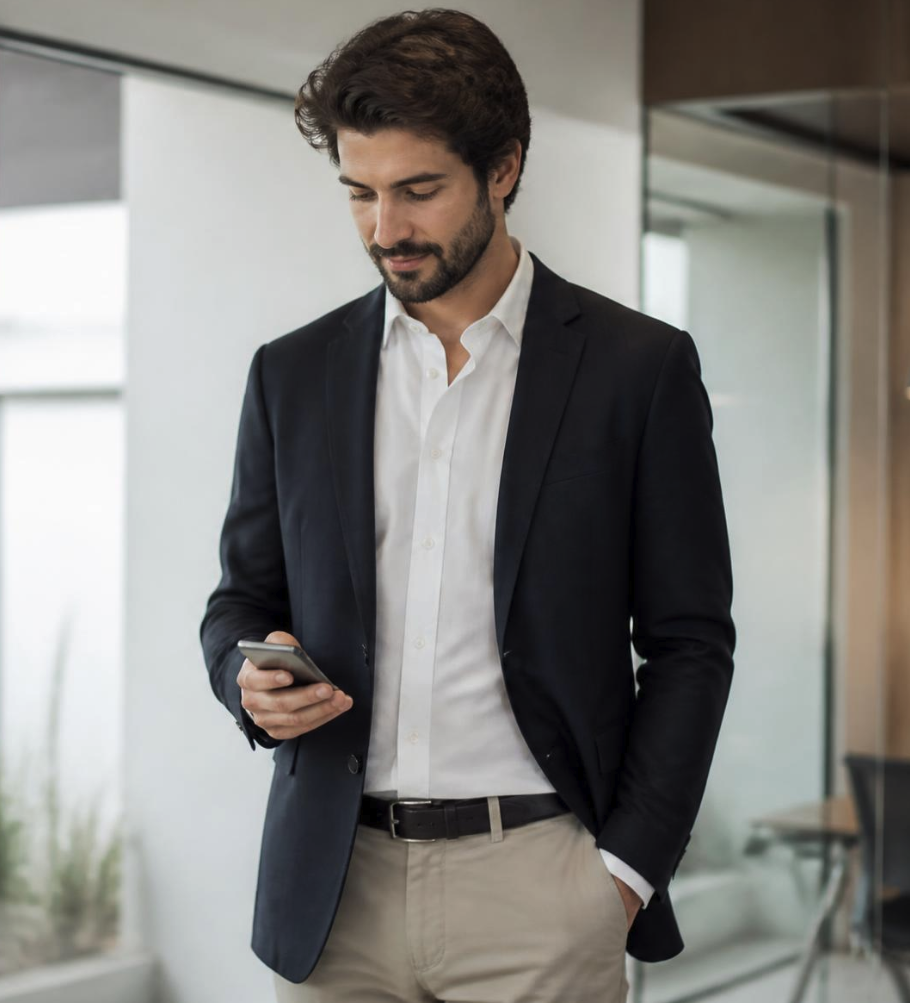 Assessor consultando oportunidades no celular